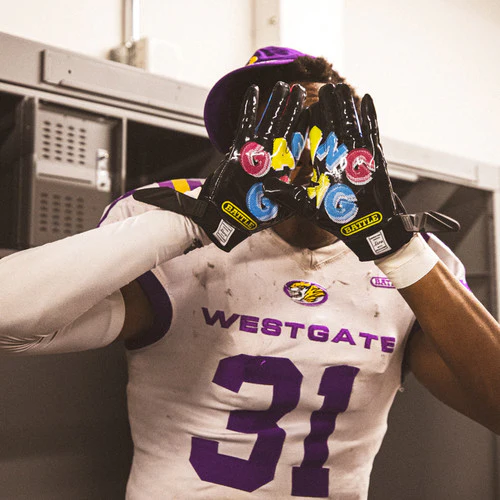 Battle Senior Double Threat Gang Gang Receiver Football Gloves - Image 3