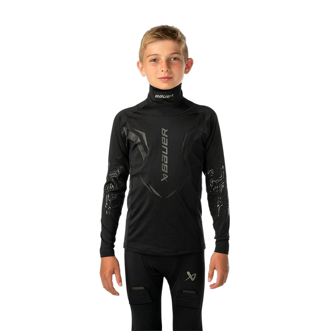 Bauer Youth Bodyguard Neck Protect Long Sleeve Shirt