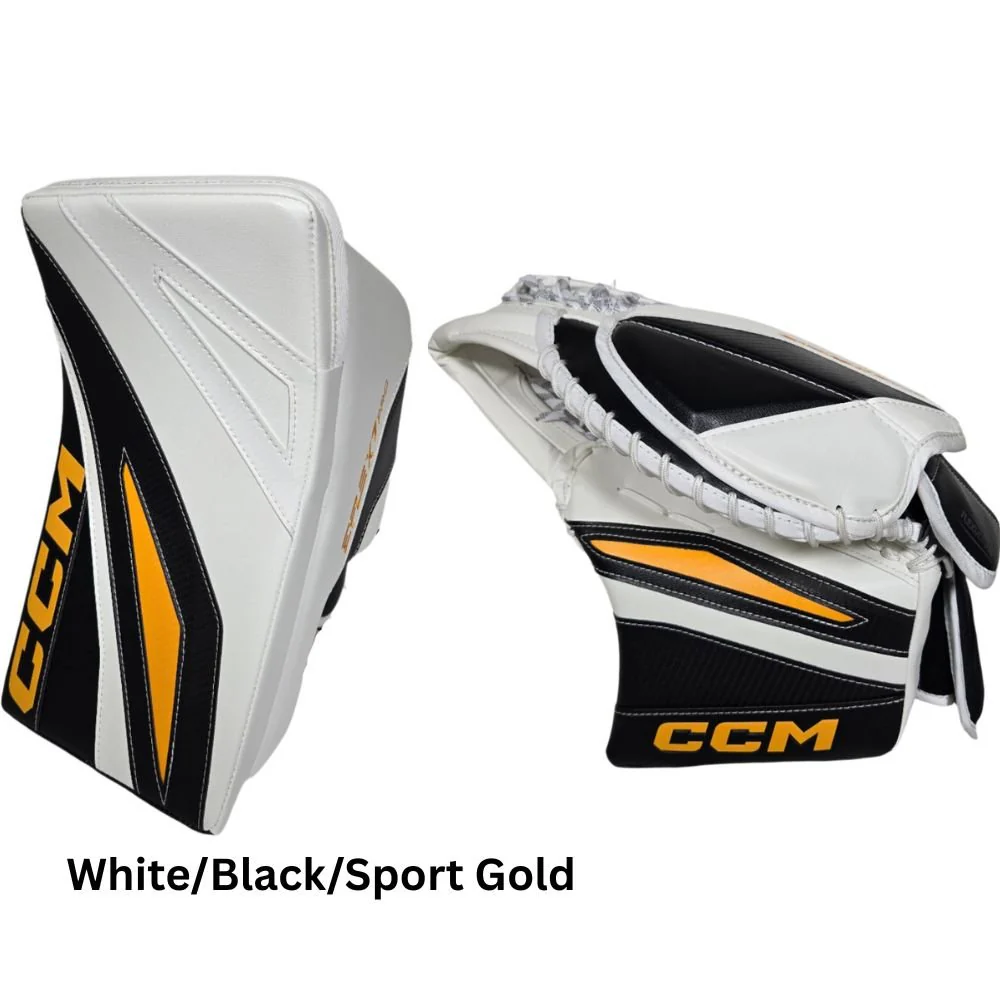 CCM Senior EFLEX 7 Pro Hockey Goalie Blocker + Trapper - Image 5