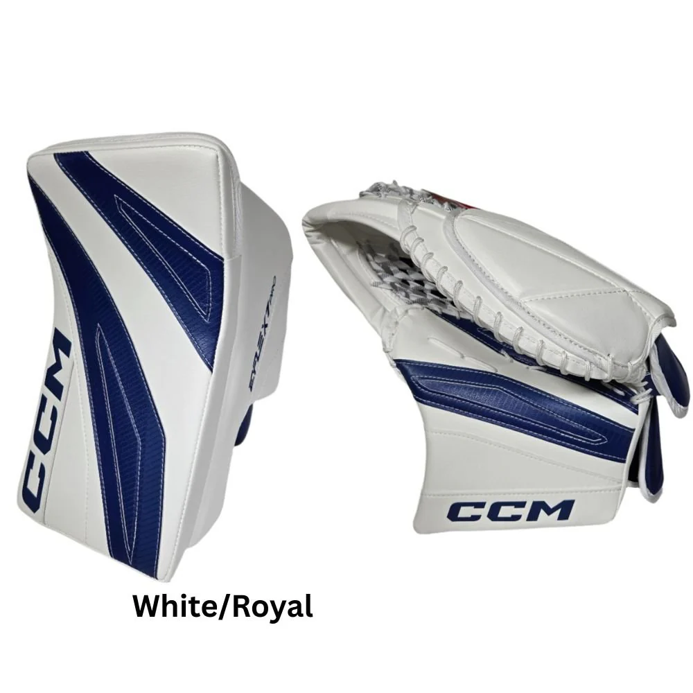 CCM Senior EFLEX 7 Pro Hockey Goalie Blocker + Trapper - Image 8