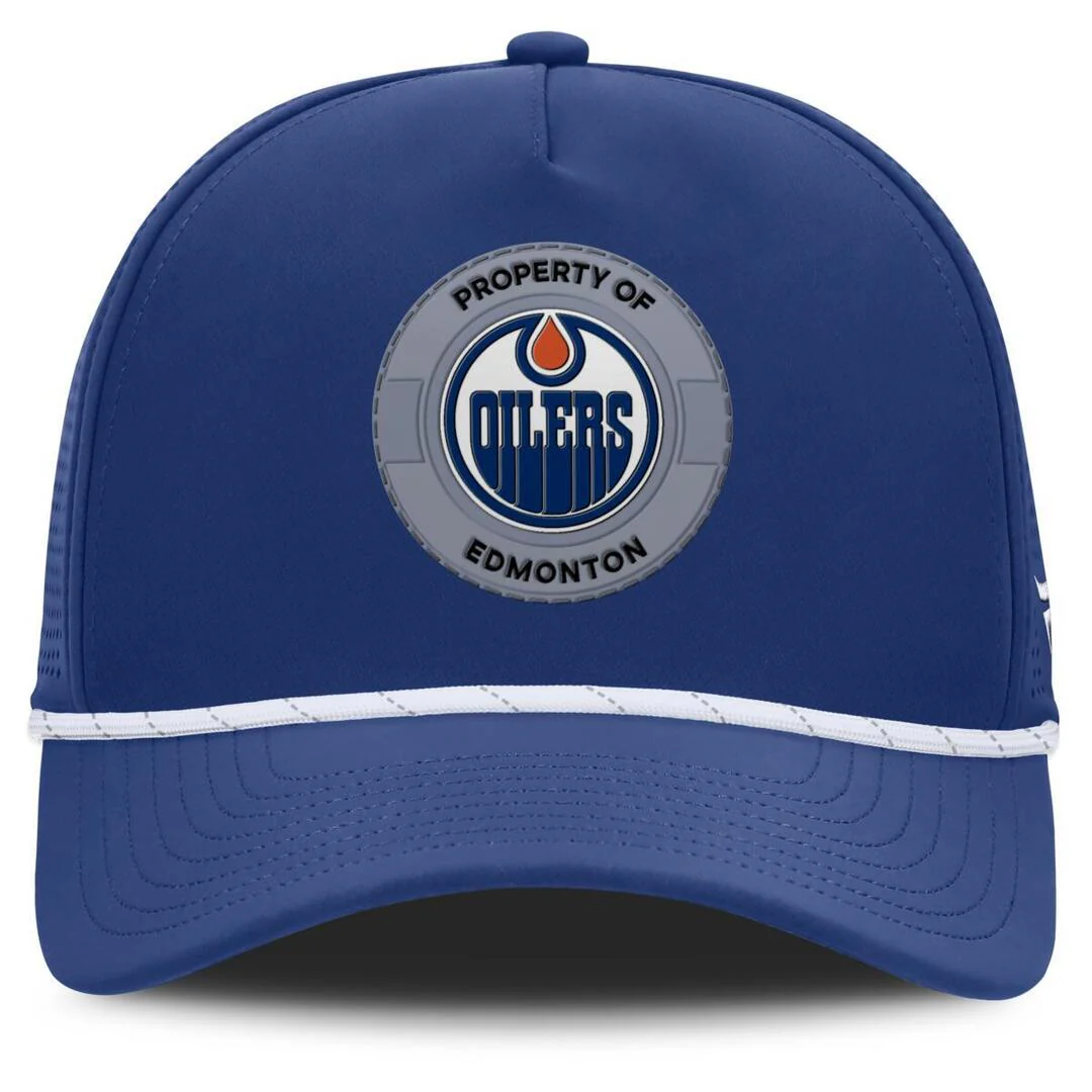 Fanatics Men's NHL Edmonton Oilers 2025 Authentic Pro Rink Meshback Rope Hat Blue - Image 2