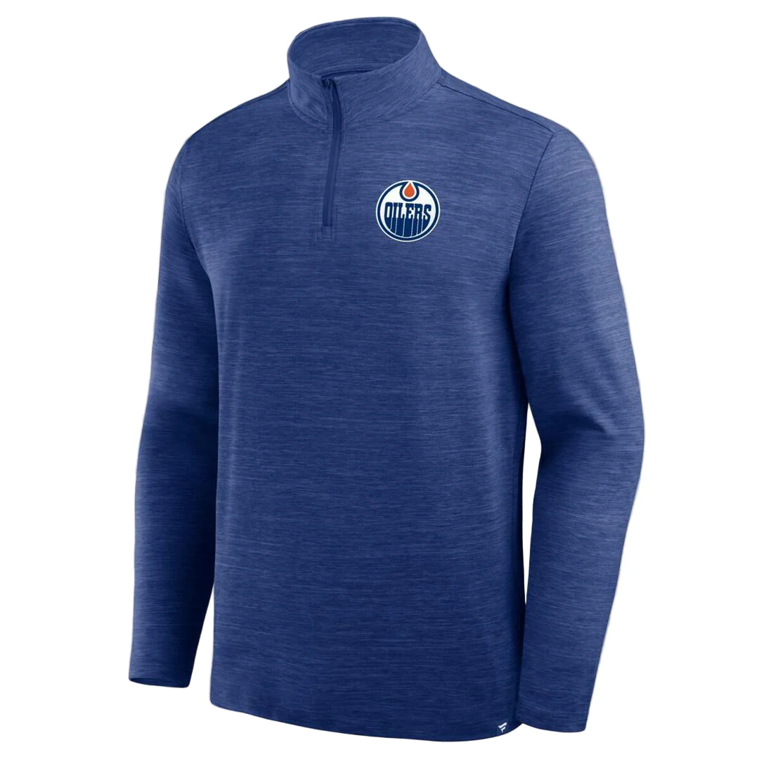 Fanatics Men's NHL Edmonton Oilers 2025 Clutch Poly 1/4 Zip Long Sleeve