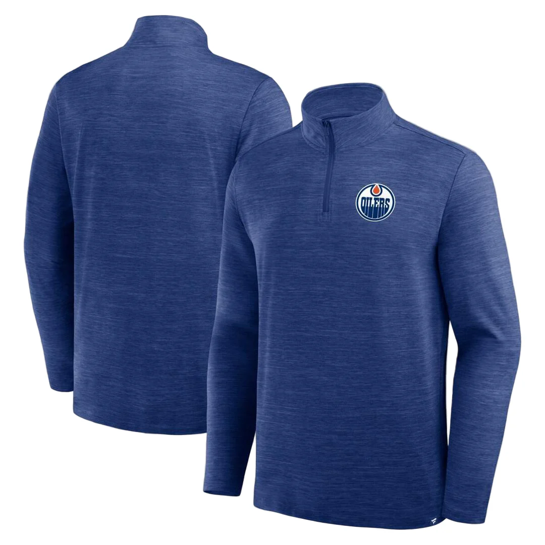Fanatics Men's NHL Edmonton Oilers 2025 Clutch Poly 1/4 Zip Long Sleeve - Image 3
