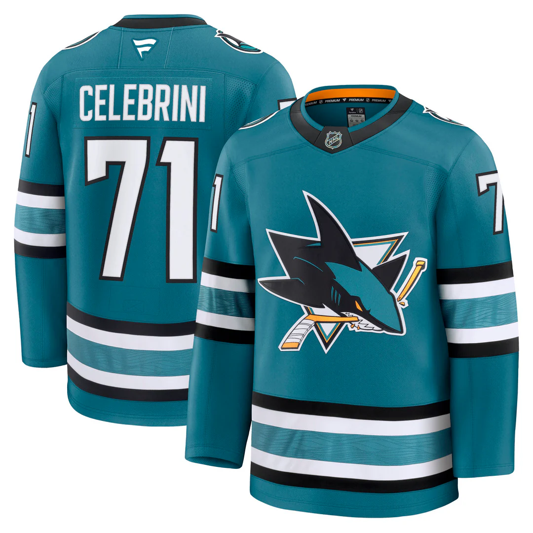 Fanatics Men's NHL San Jose Sharks Macklin Celebrini Premium Home Jersey - Image 3