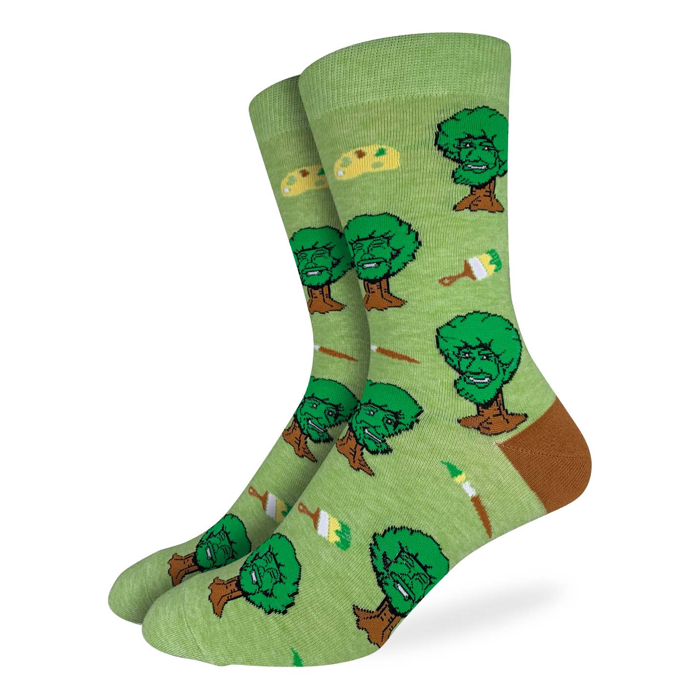 Good Luck Sock Bob Ross Happy Trees Socks - Shoe Size 7-12