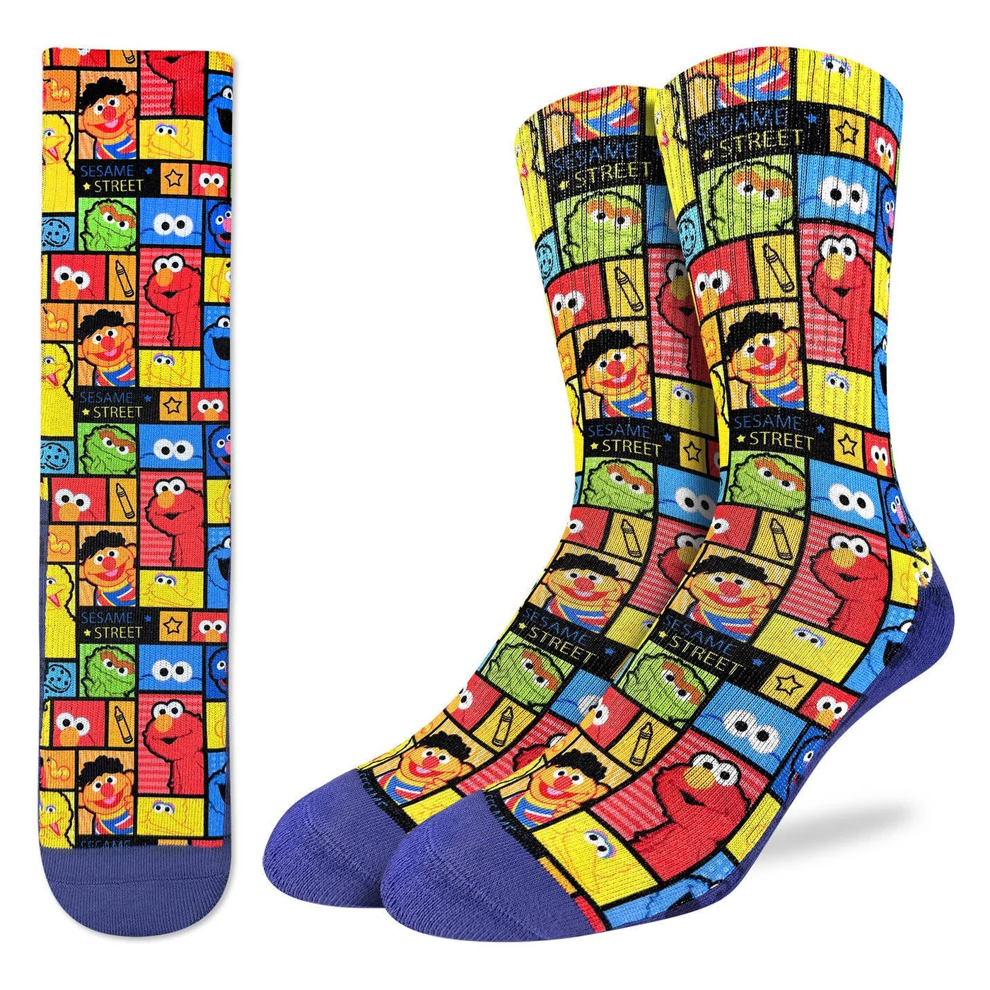 Good Luck Sock Men's Active Fit Socks Sesame Street Patterns