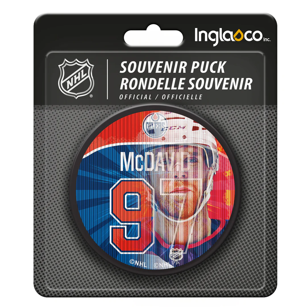 Inglasco NHL Edmonton Oilers Connor McDavid Lenticular Puck - Image 5