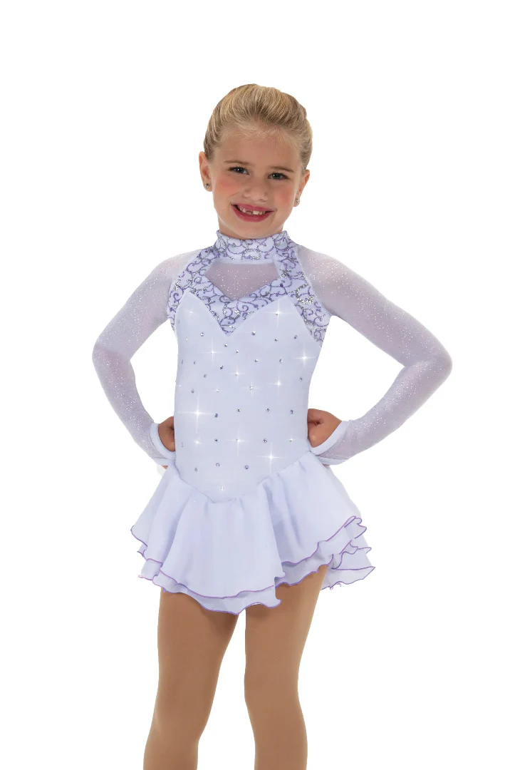 Jerry's Girl's 605 White Knight Figure Skating Dress