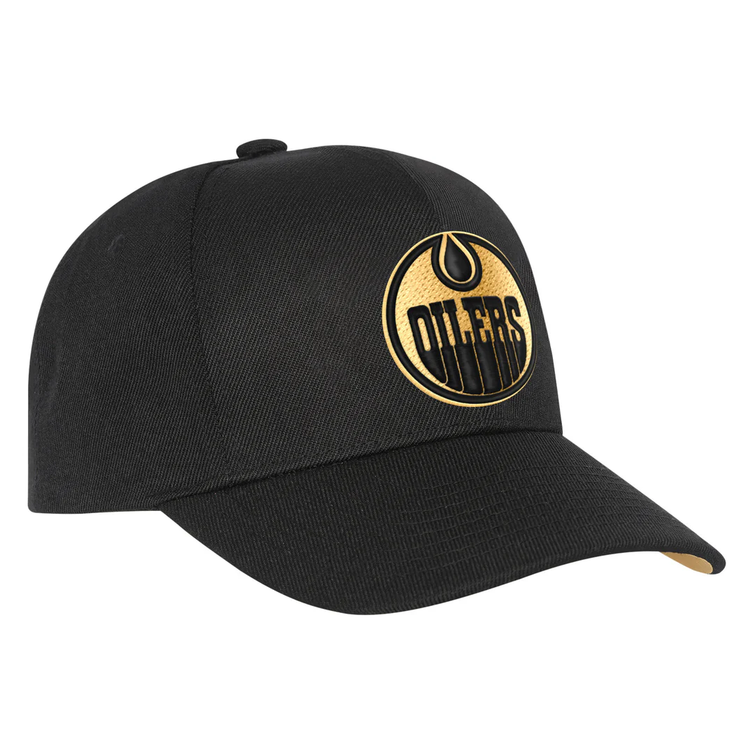 Mitchell & Ness Youth NHL Edmonton Oilers Pre-Curved Pinned Gold Hat - Image 3