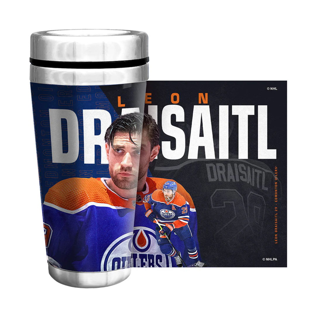 Mustang NHL Edmonton Oilers Leon Draisaitl Travel Mug 16oz