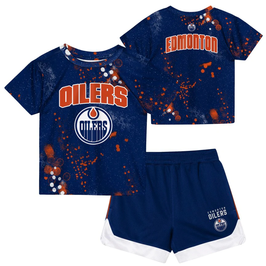 NHL Branded Child Edmonton Oilers Home Plate T-Shirt & Short Set