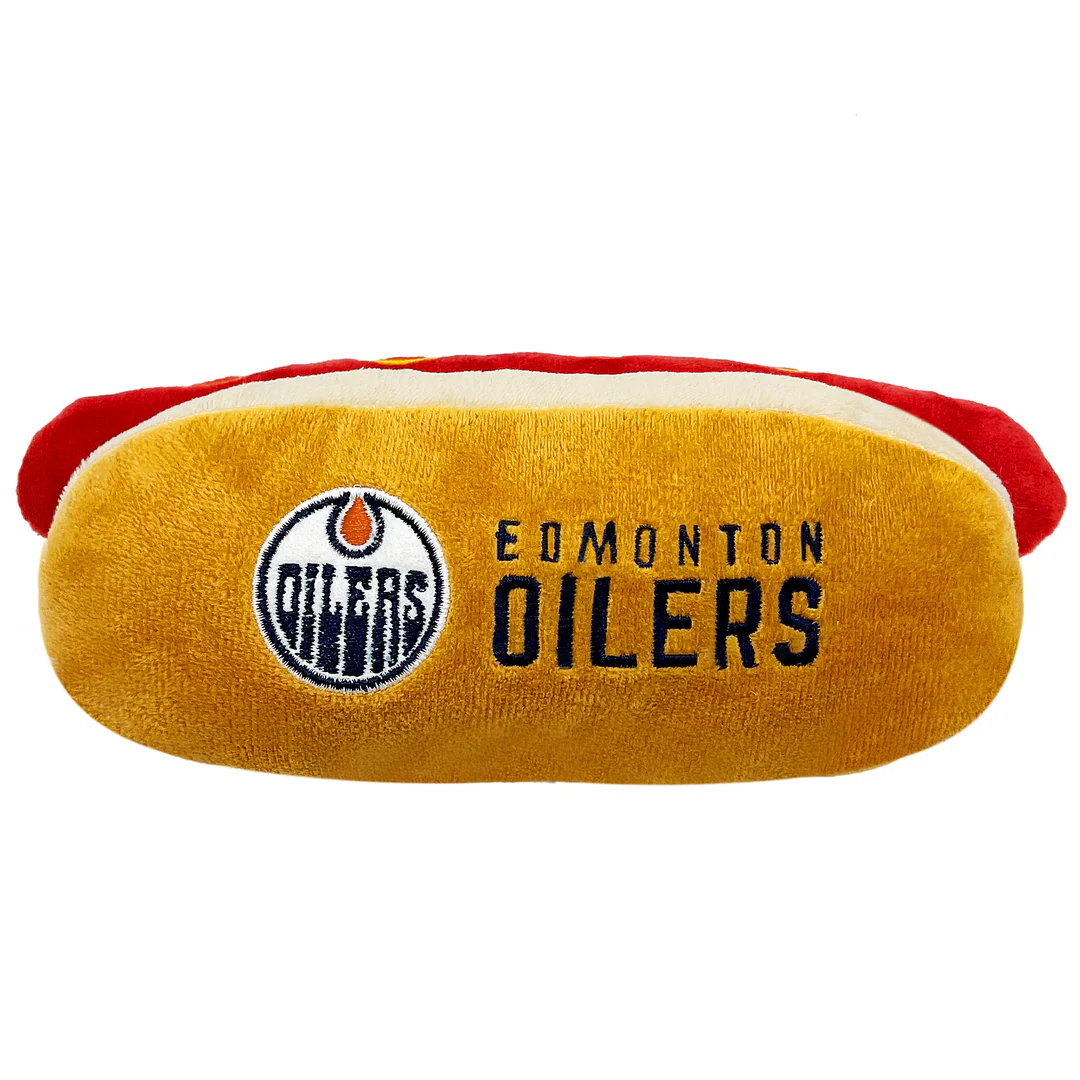 Pets First NHL Edmonton Oilers Pet Arena Snax Hot Dog Toy
