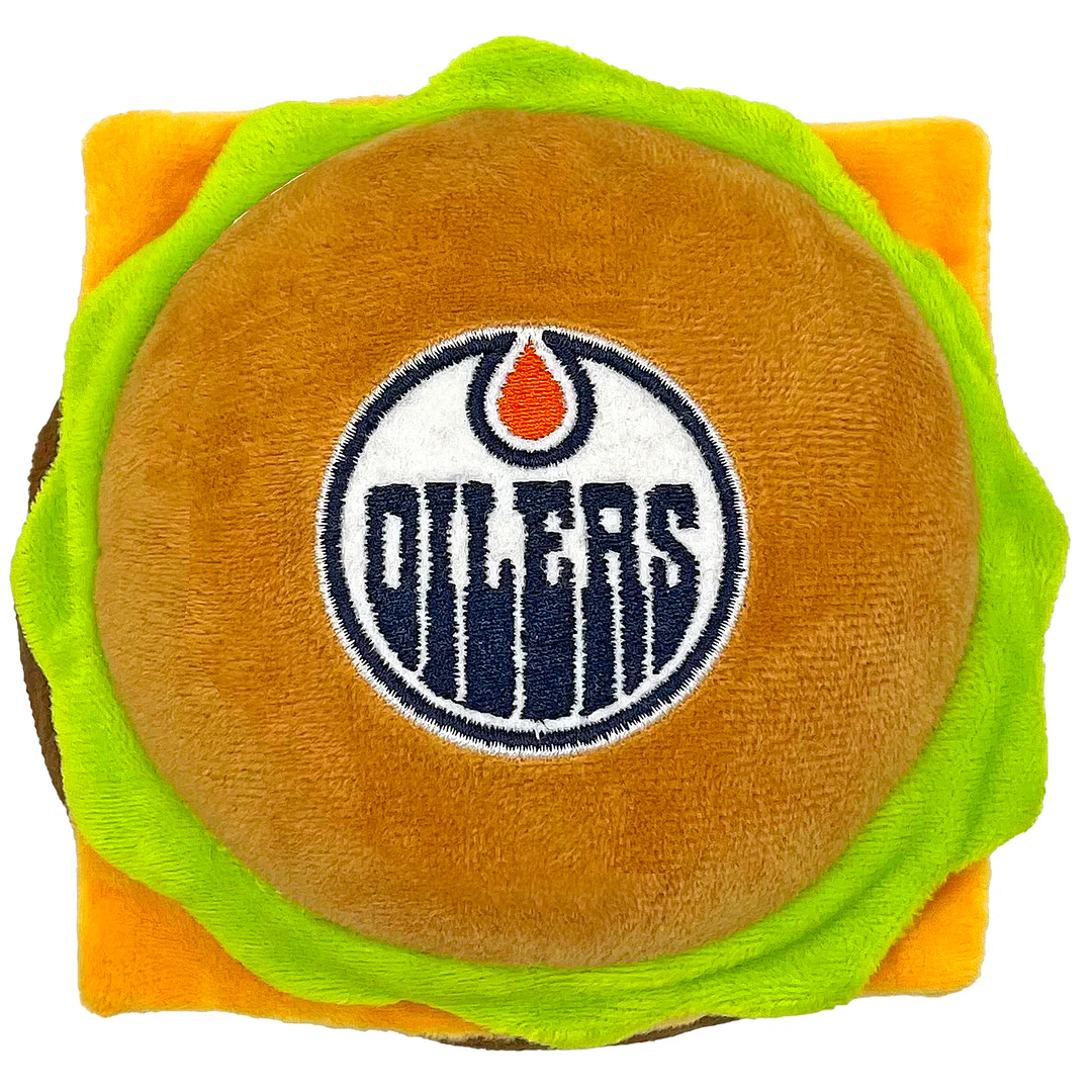 Pets First NHL Edmonton Oilers Pet Arena Snax Hamburger Toy - Image 2