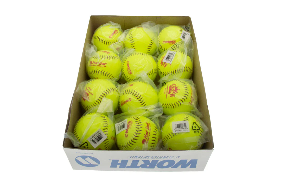 Rawlings 12" Hot Dot SPN12HDSY Optic Softball-Dozen