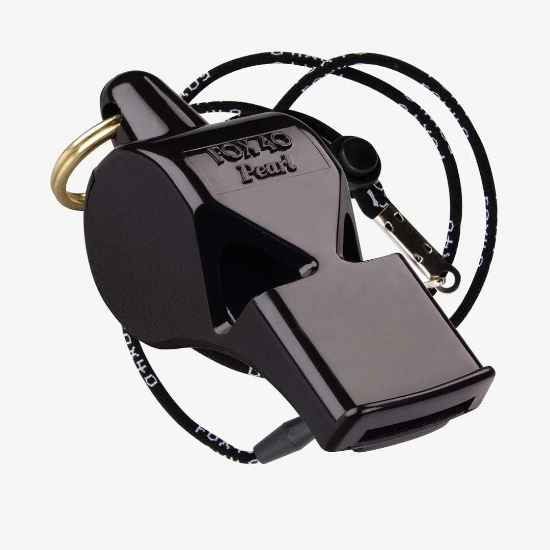 Fox 40 Black Pearl Whistle + Lanyard