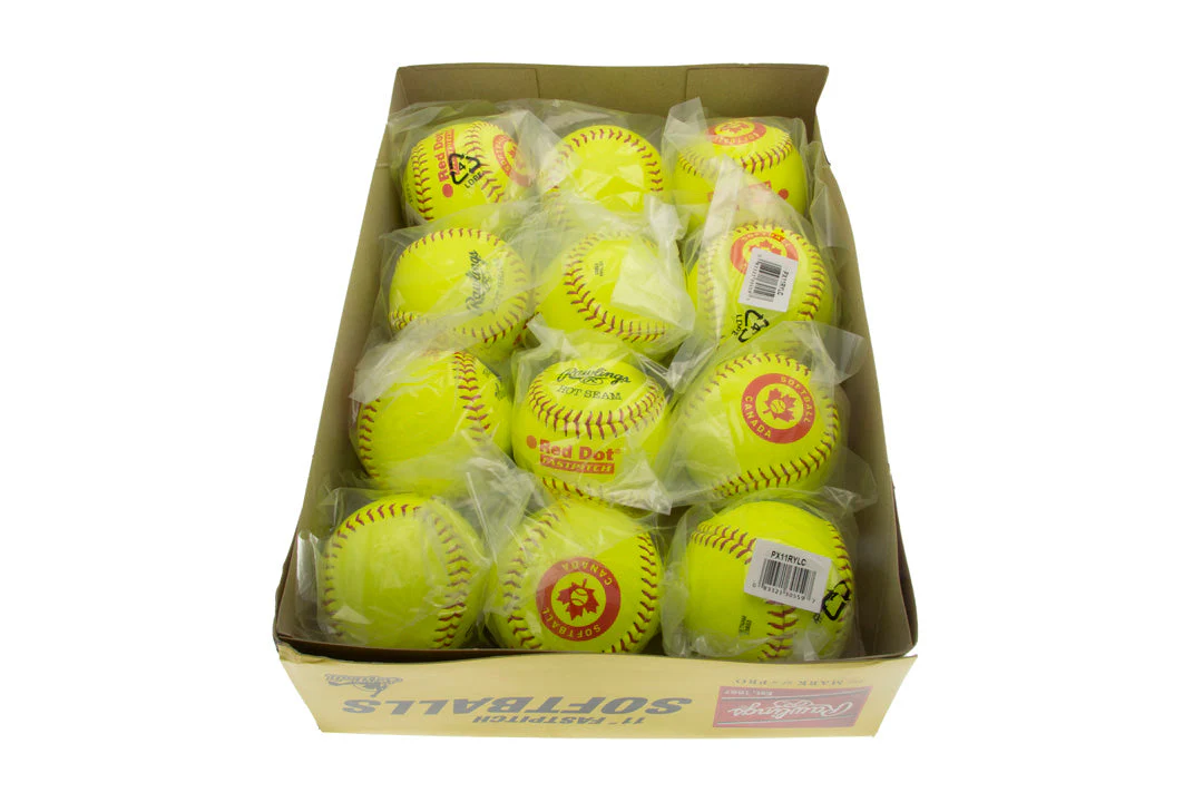 Rawlings 11" Red Dot PX11RYLC Optic Softball-Dozen