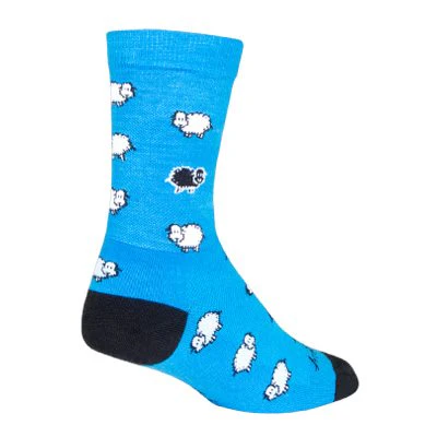 SockGuy Black Sheep Wool 6" Crew Bike Sock - Image 2