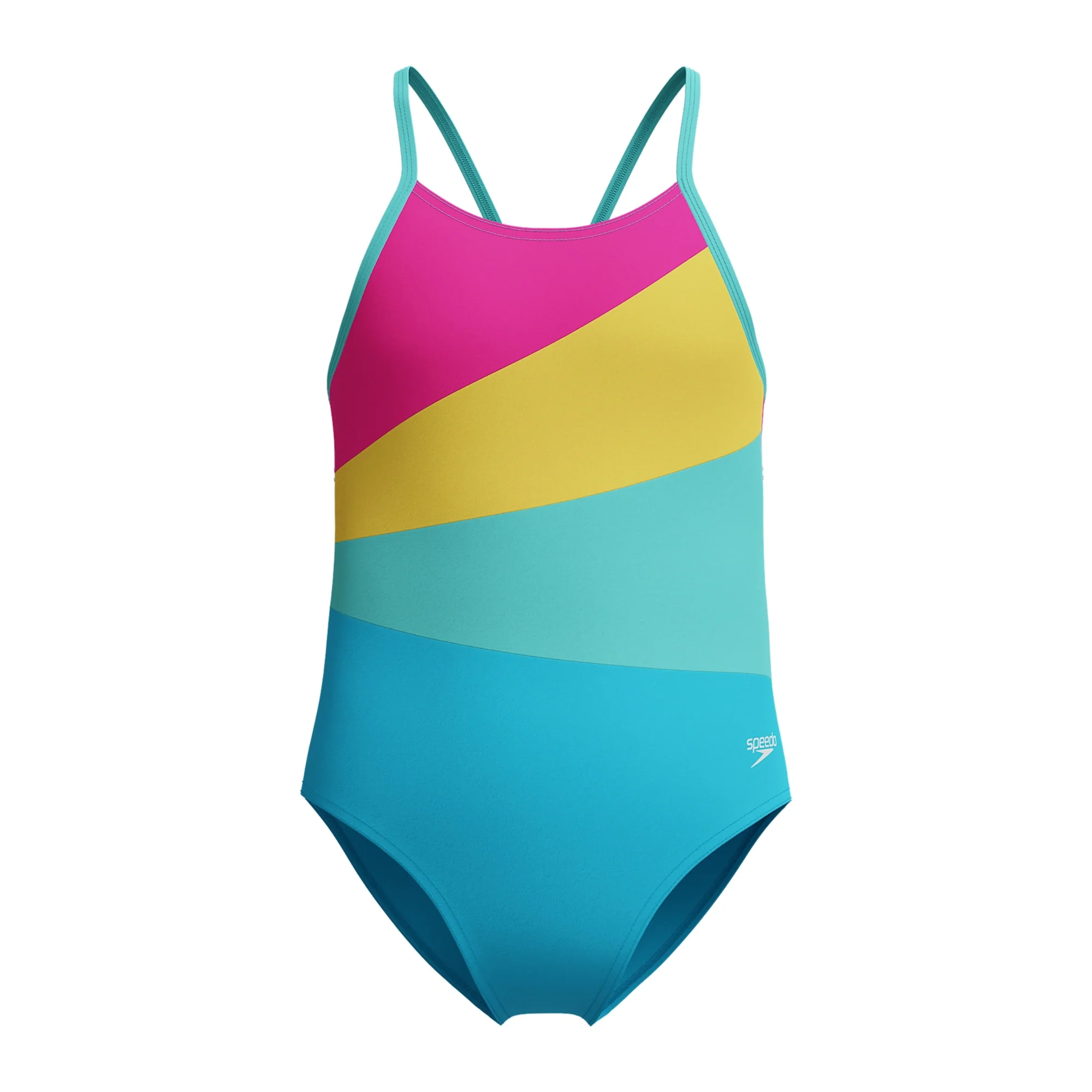 Speedo Girls Radiating Splice One Piece Swimsuit