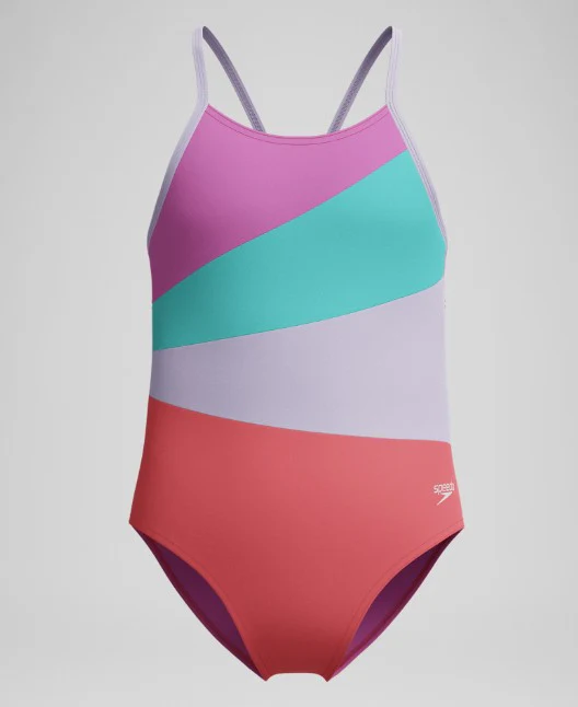Speedo Girls Radiating Splice One Piece Swimsuit - Image 3