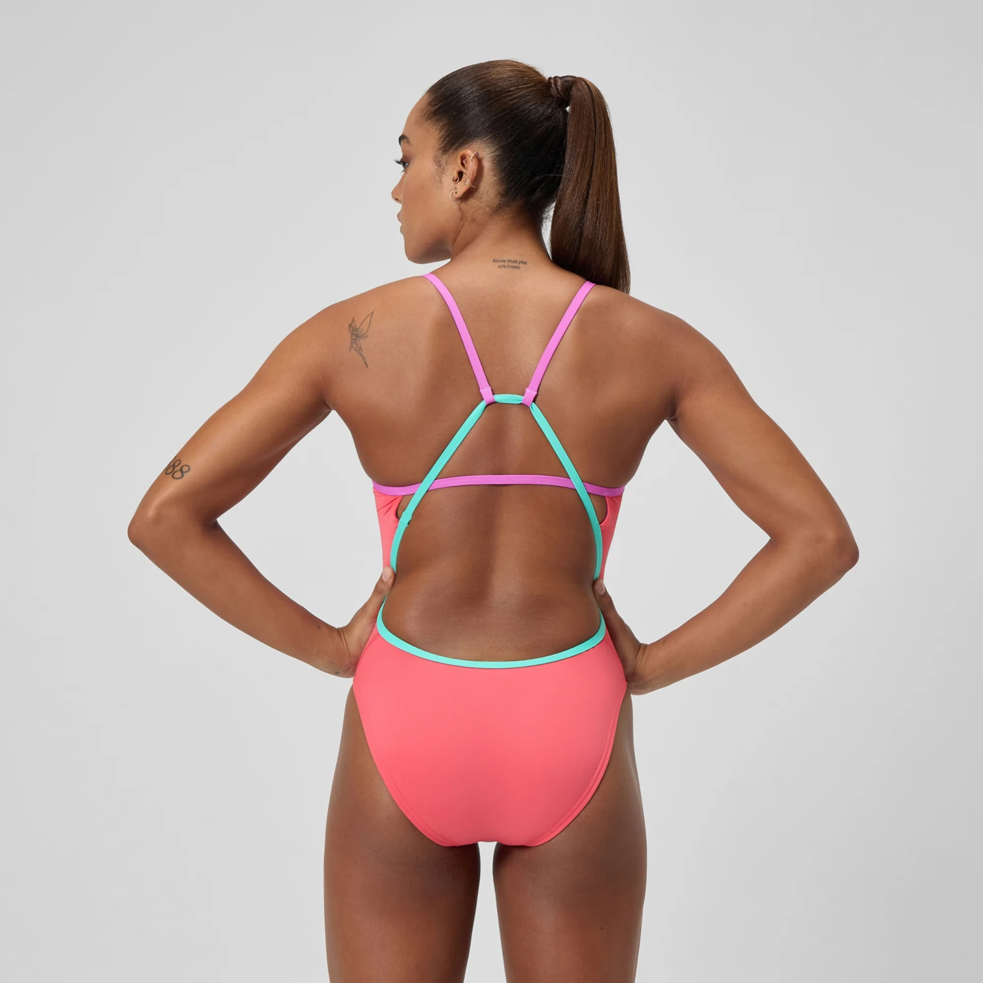 Speedo Women's Solid Tri Back One Piece Swimsuit - Image 7
