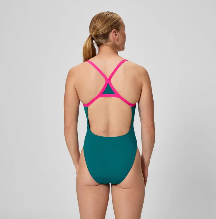 Speedo Women's Solid Turnback One Piece Swimsuit - Image 2