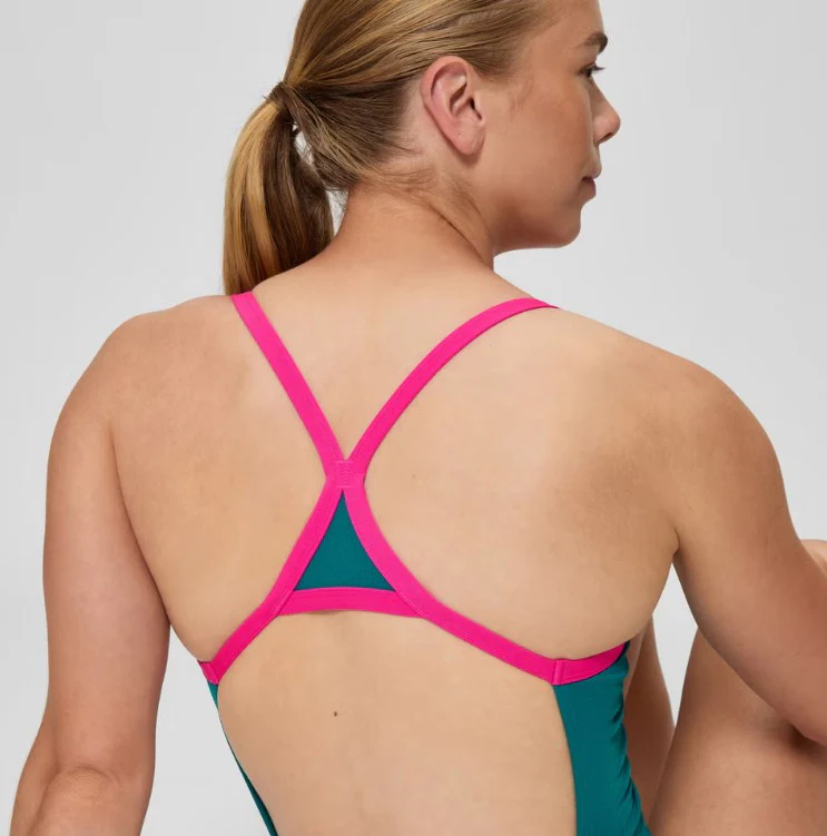 Speedo Women's Solid Turnback One Piece Swimsuit - Image 4
