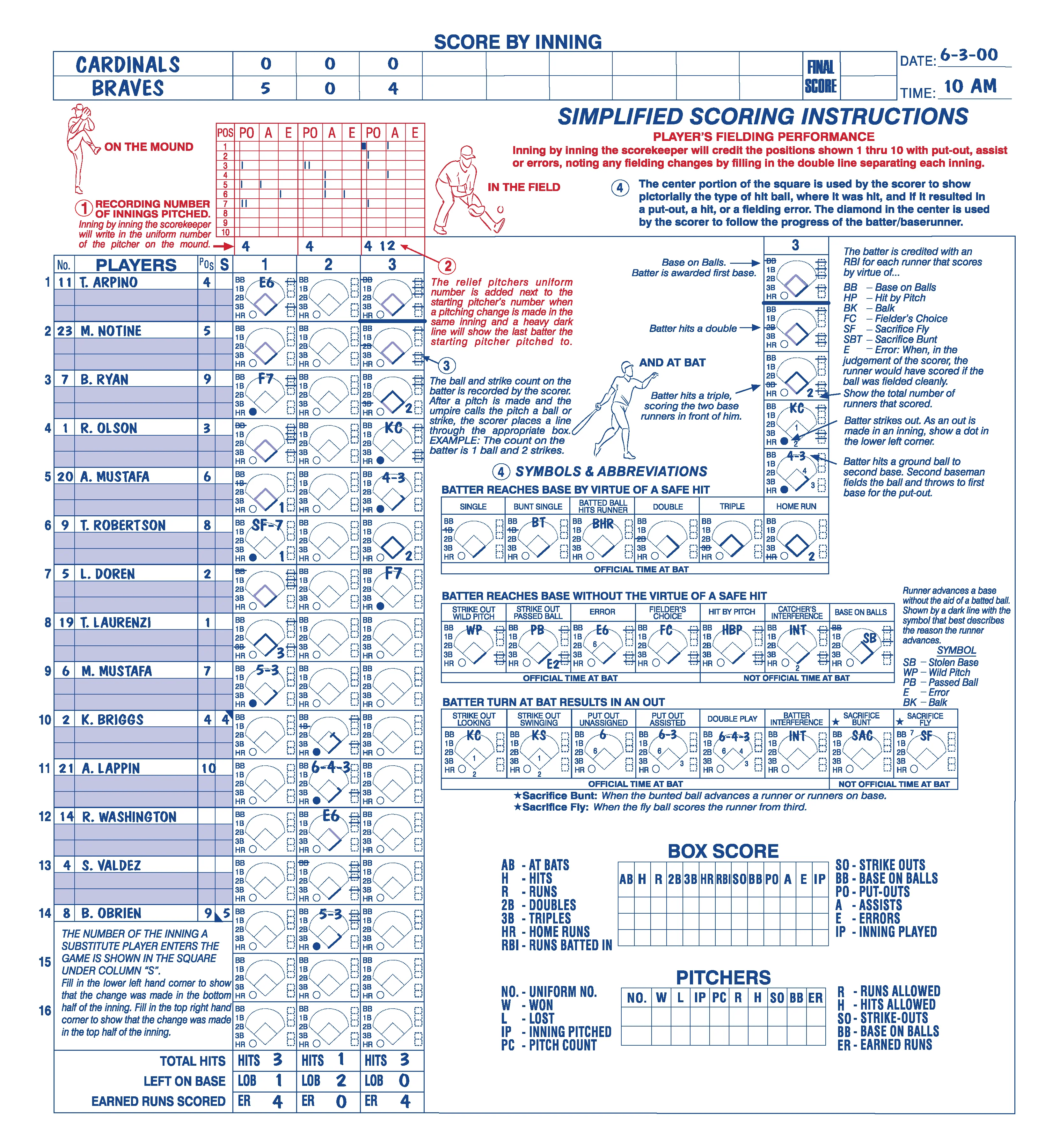 United Sport Classic Big Book 16 Position Baseball/Softball Scorebook - Image 2