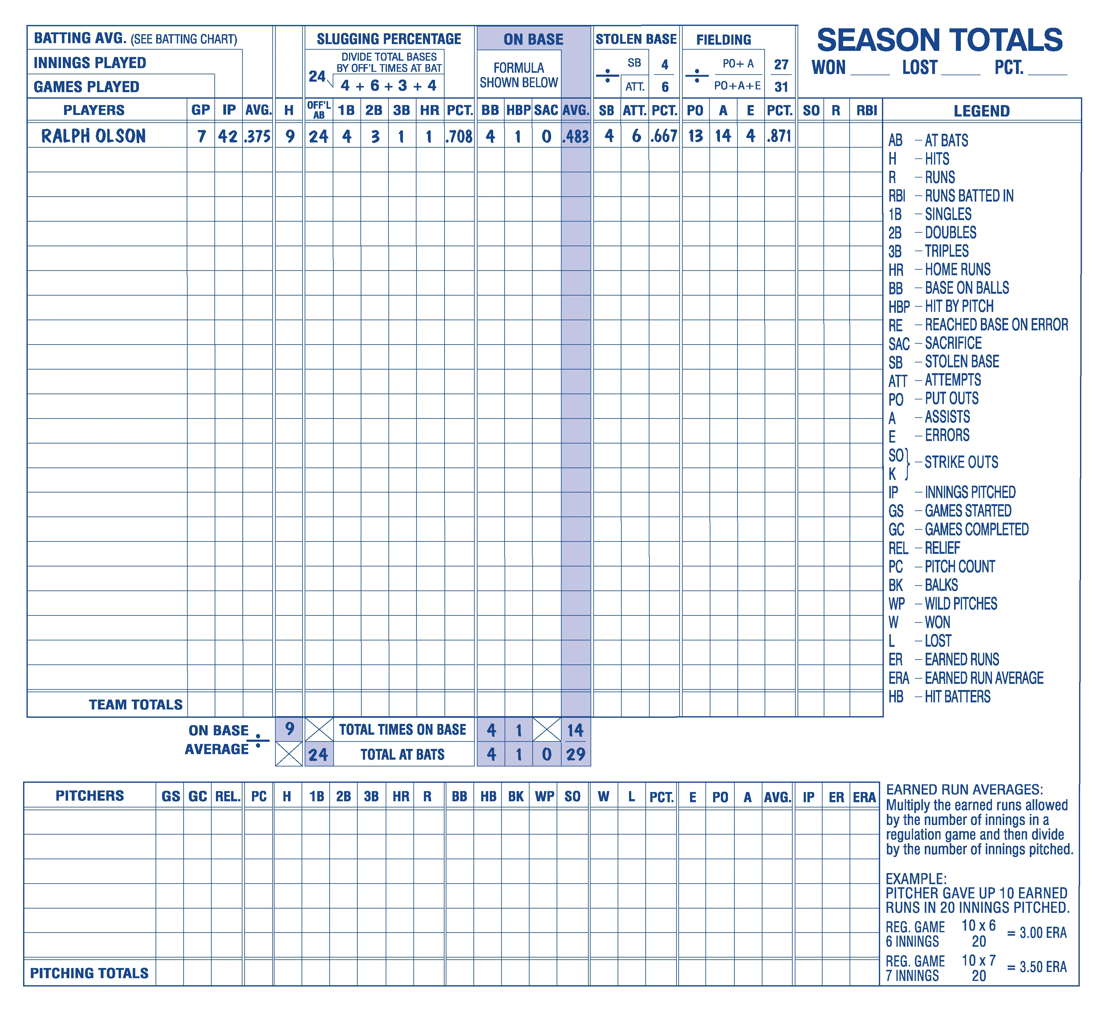 United Sport Classic Big Book 16 Position Baseball/Softball Scorebook - Image 5